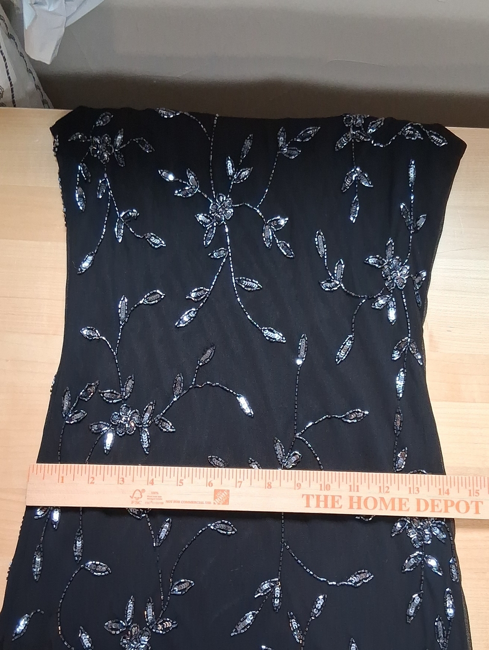 J Kara Vintage Black Beaded Midi Dress Size 10 Flapper Art Deco Formal Evening - Picture 15 of 16
